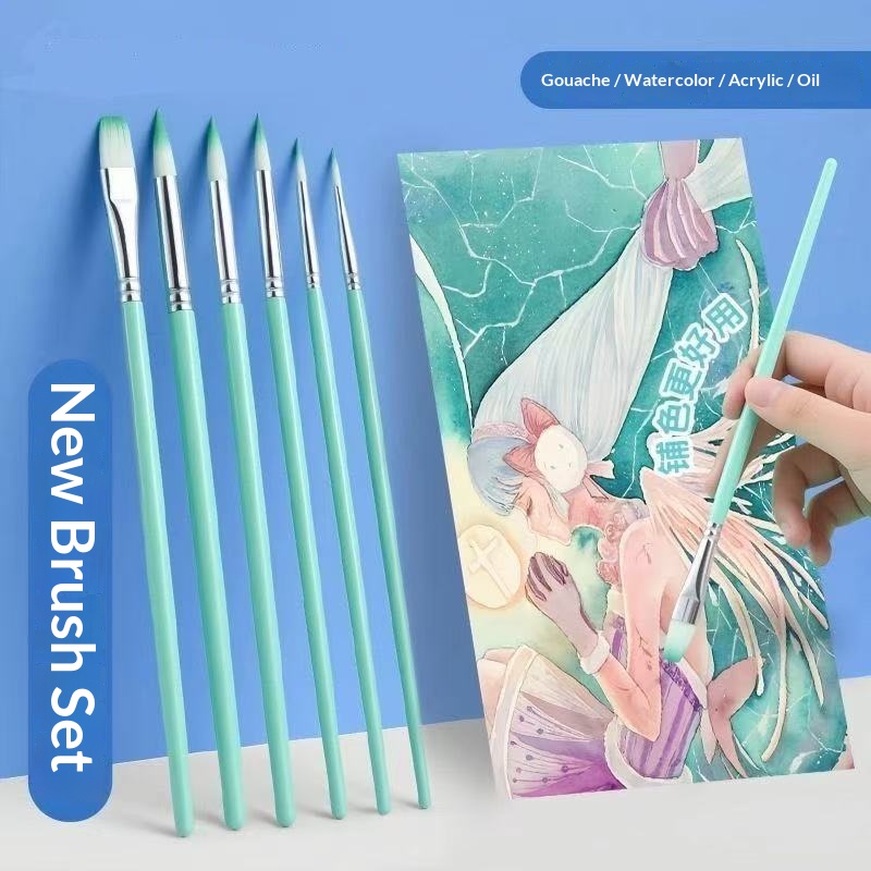ชุดแปรงวาดภาพ 6 ชิ้น ขนไนลอน ส - Gouache Paint Set บทวิจารณ์และราคา